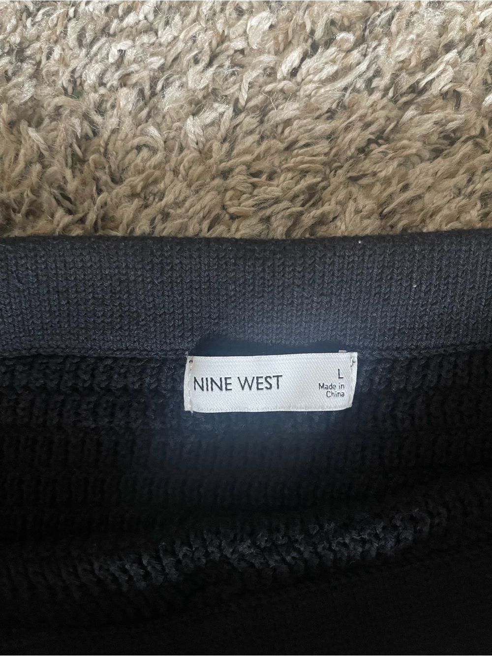 Nine West Black Knit Crochet Pencil Skirt - Picture 5 of 10